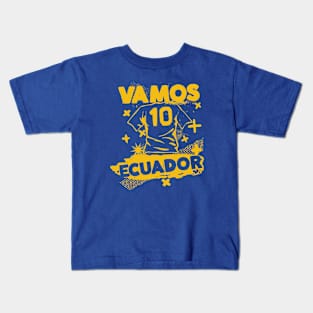 Vintage Ecuadorian Football // Retro Grunge Ecuador Soccer Kids T-Shirt